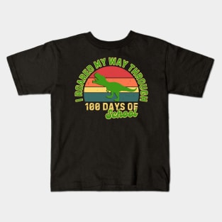 I Roared My Way Through 100 Days Of School Kids T-Shirt